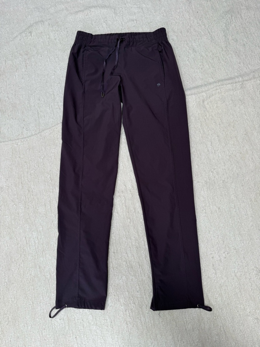 APANA Dark Purple Lightweight Active Performance Pants Drawstring Size Small